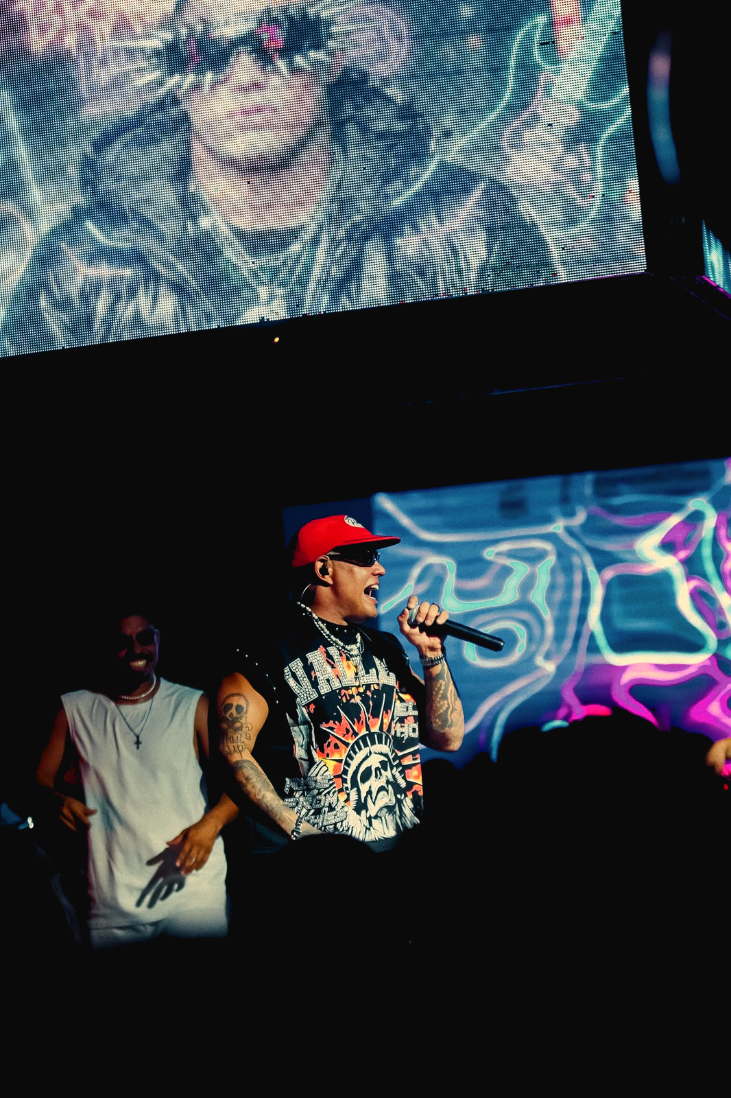 Sanchez no palco, cor real.